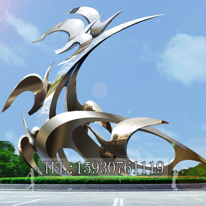 不銹鋼雕塑大型戶外園林海鷗雕塑 海豚 大雁廣場動物雕塑創意定制做