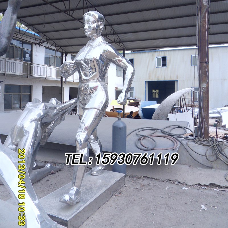不銹鋼金屬人物田徑競走雕塑奧運競走運動員競技比賽主題鐵藝人物