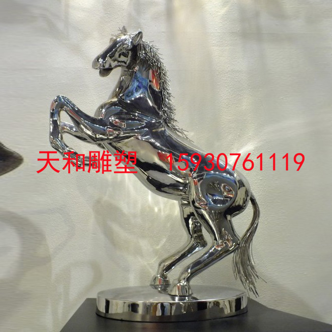 現代中式不銹鋼雕塑藝術品家居時廳裝飾品不銹鋼桌面擺件馬雕塑