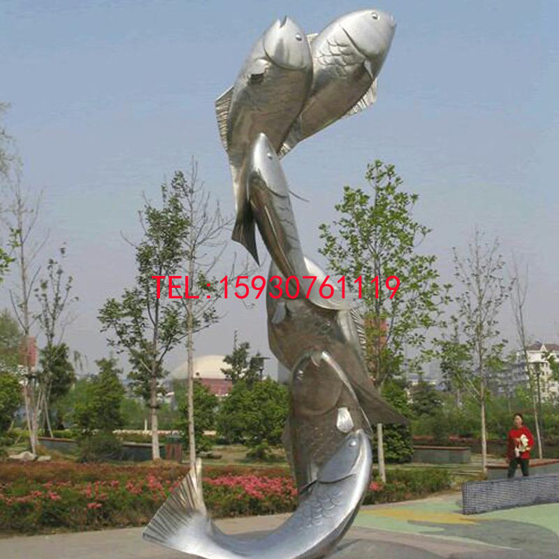 大型不銹鋼魚雕塑現代雕塑廣場藝術雕塑定制