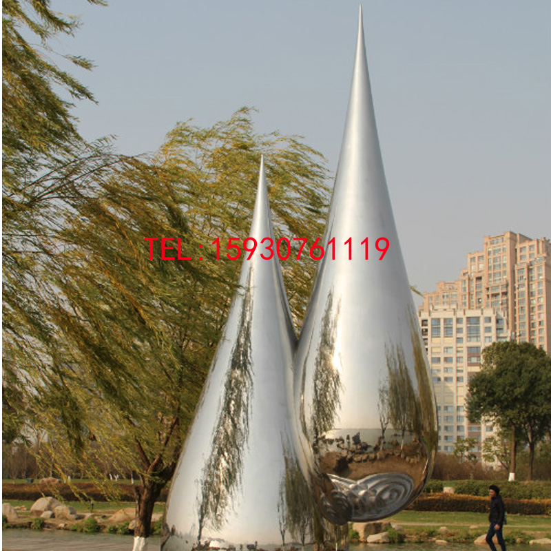 不銹鋼水滴雕塑，戶外大型廣場公園廣場城市景觀園林雕塑擺件定制